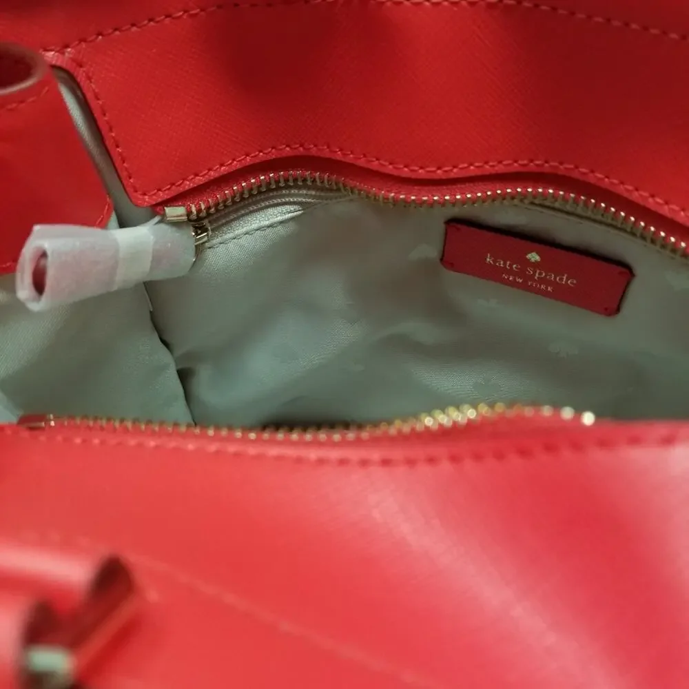 Kate Spade NEW Red Medium Satchel Handbag Zipper Closer‎ Comfortable Women's Bag